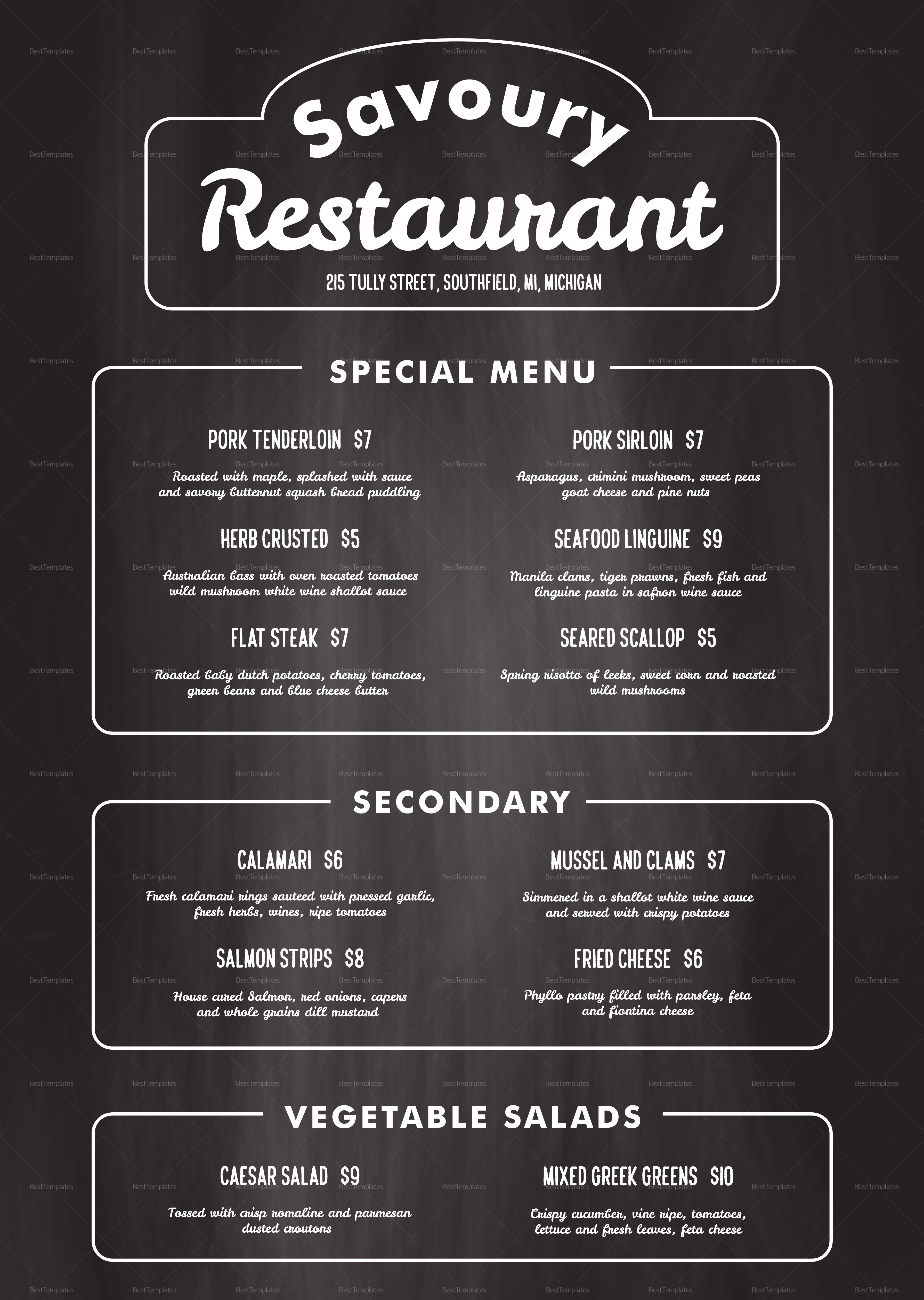 Free Printable Restaurant Menu Templates - Mysembalun - Free Printable Restaurant Menu Templates