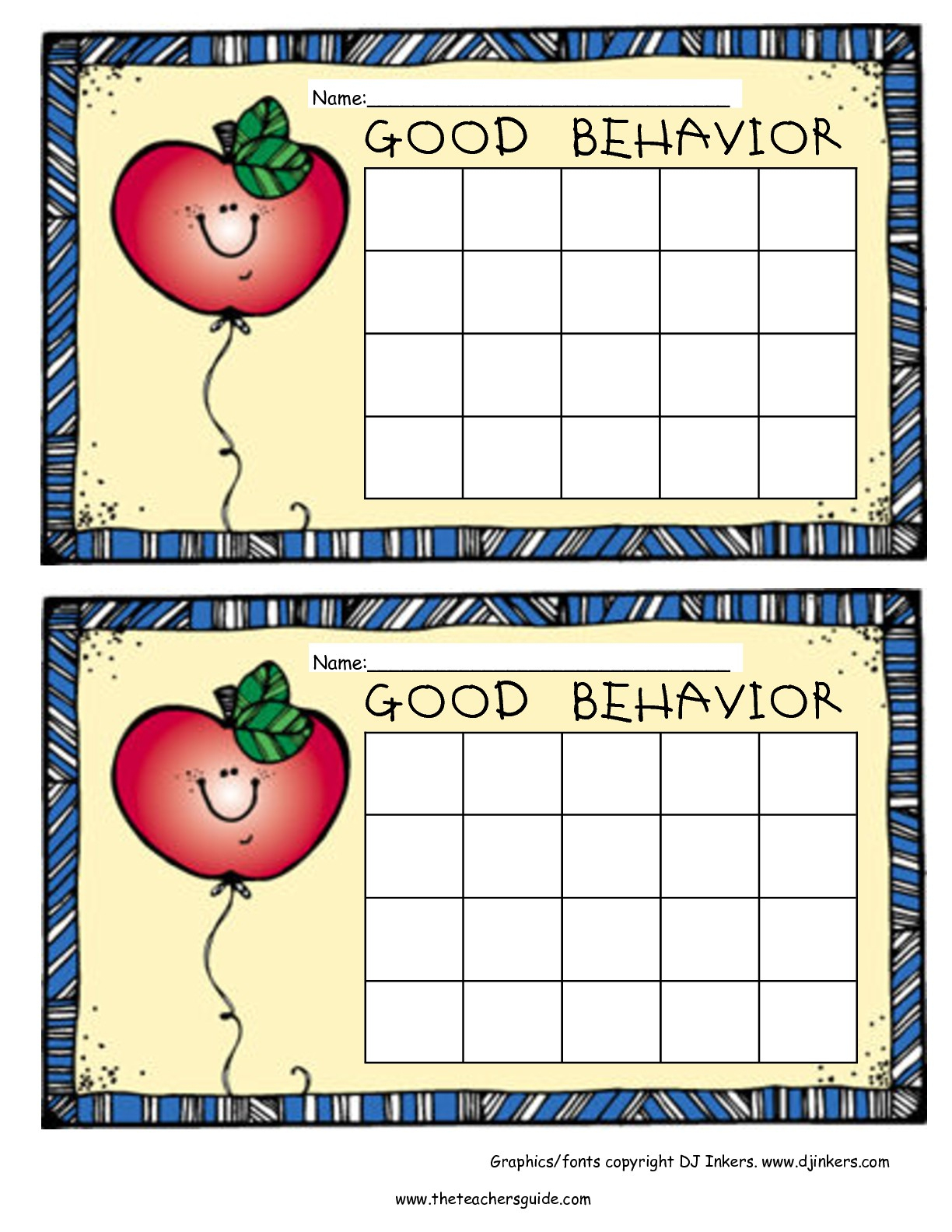 Free Printable Reward And Incentive Charts - Free Printable Behavior Charts