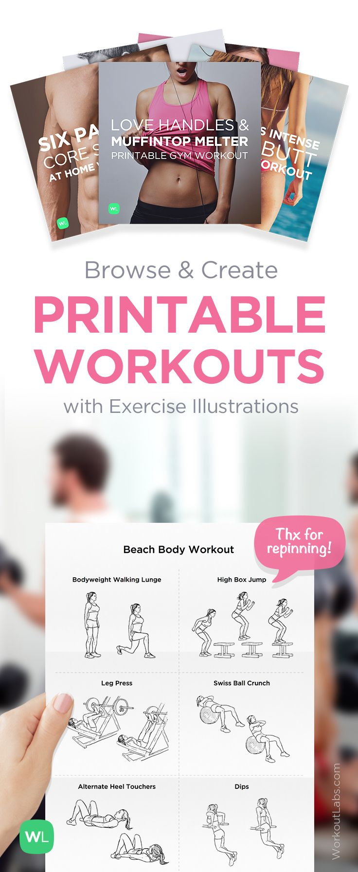 Free Printable Routines, Workout Packs And Exercise Programs - Free Printable Gym Workout Plans