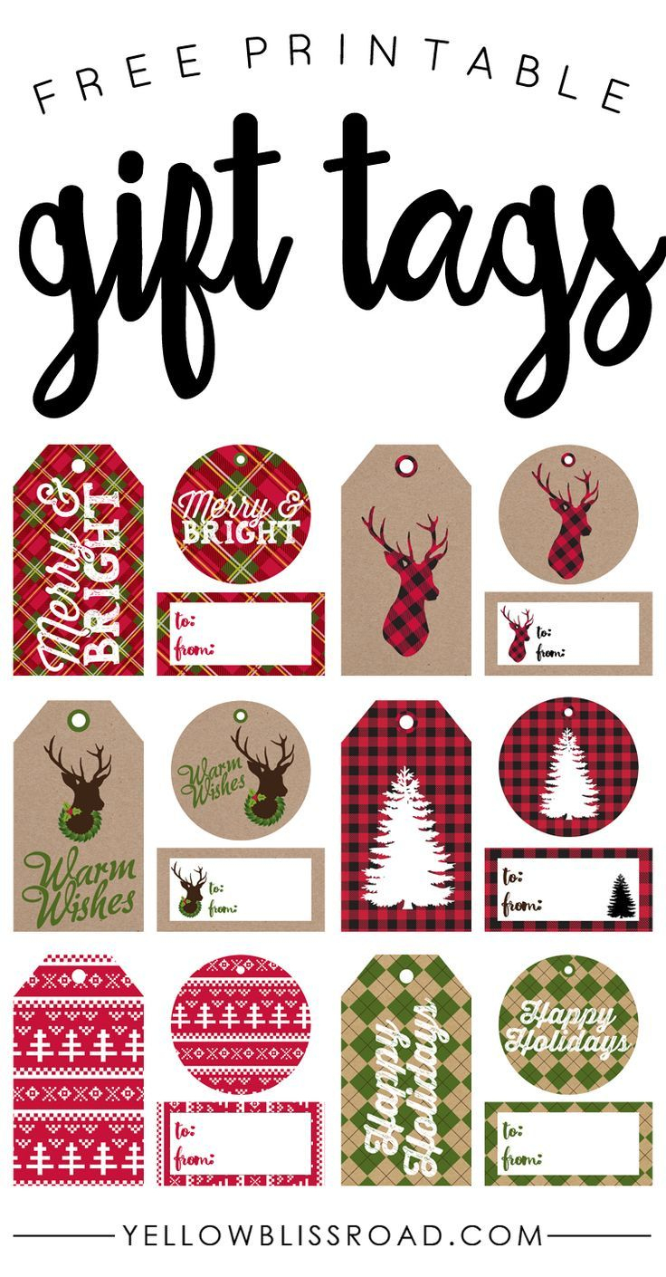 Free Printable Rustic And Plaid Gift Tags | Best Of Pinterest - Free Printable Tags