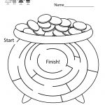 Free Printable Saint Patrick's Day Maze Worksheet For Kindergarten   Free Printable St Patrick&#039;s Day Mazes