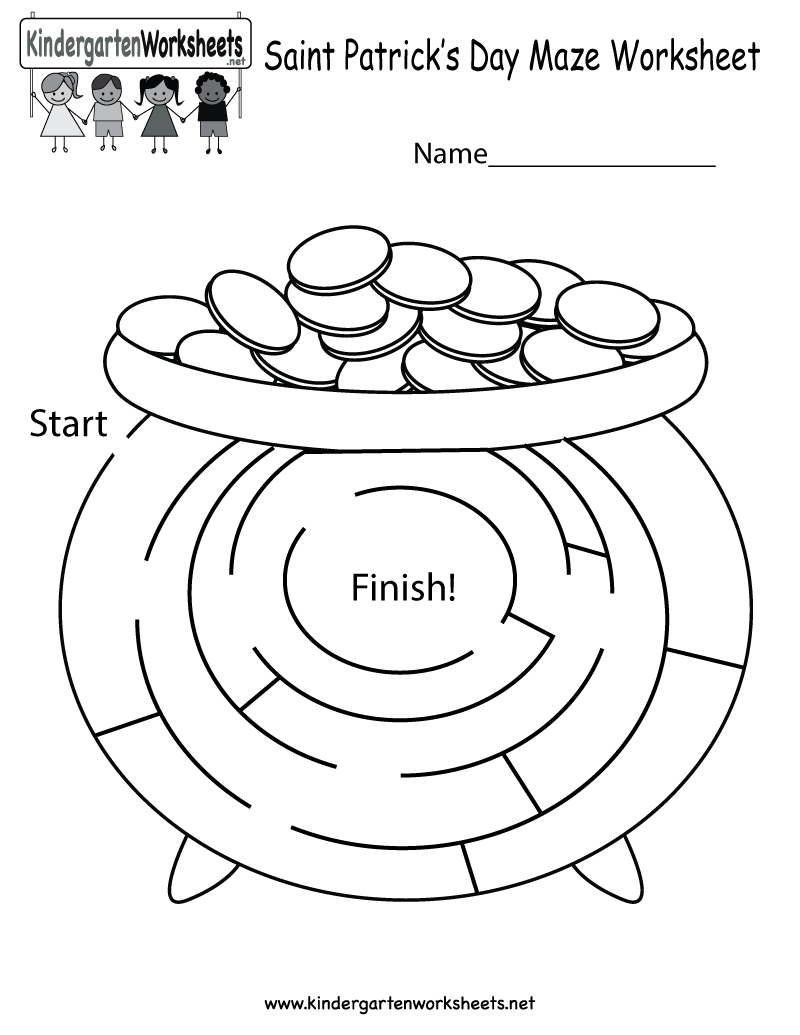 Free Printable Saint Patrick&amp;#039;s Day Maze Worksheet For Kindergarten - Free Printable St Patrick&amp;amp;#039;s Day Mazes