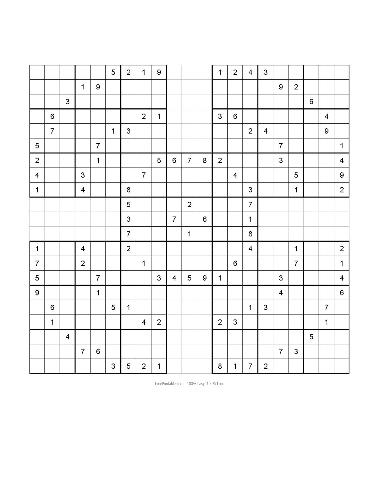 Free Printable Samurai Sudoku Puzzles | Sudoku - Sudoku 16X16 Printable Free