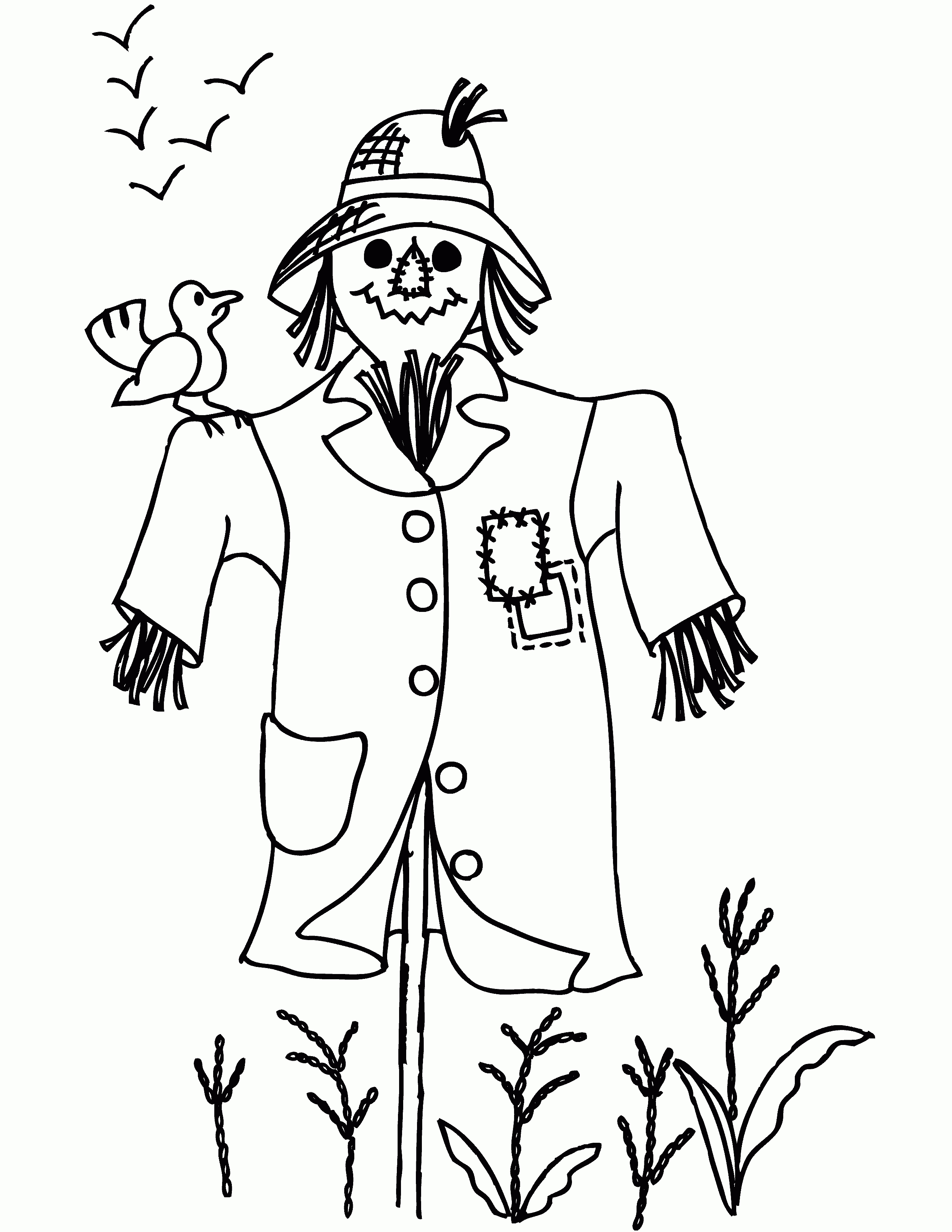 Free Printable Scarecrow Coloring Pages For Kids | Clip Art | Fall - Free Scarecrow Template Printable