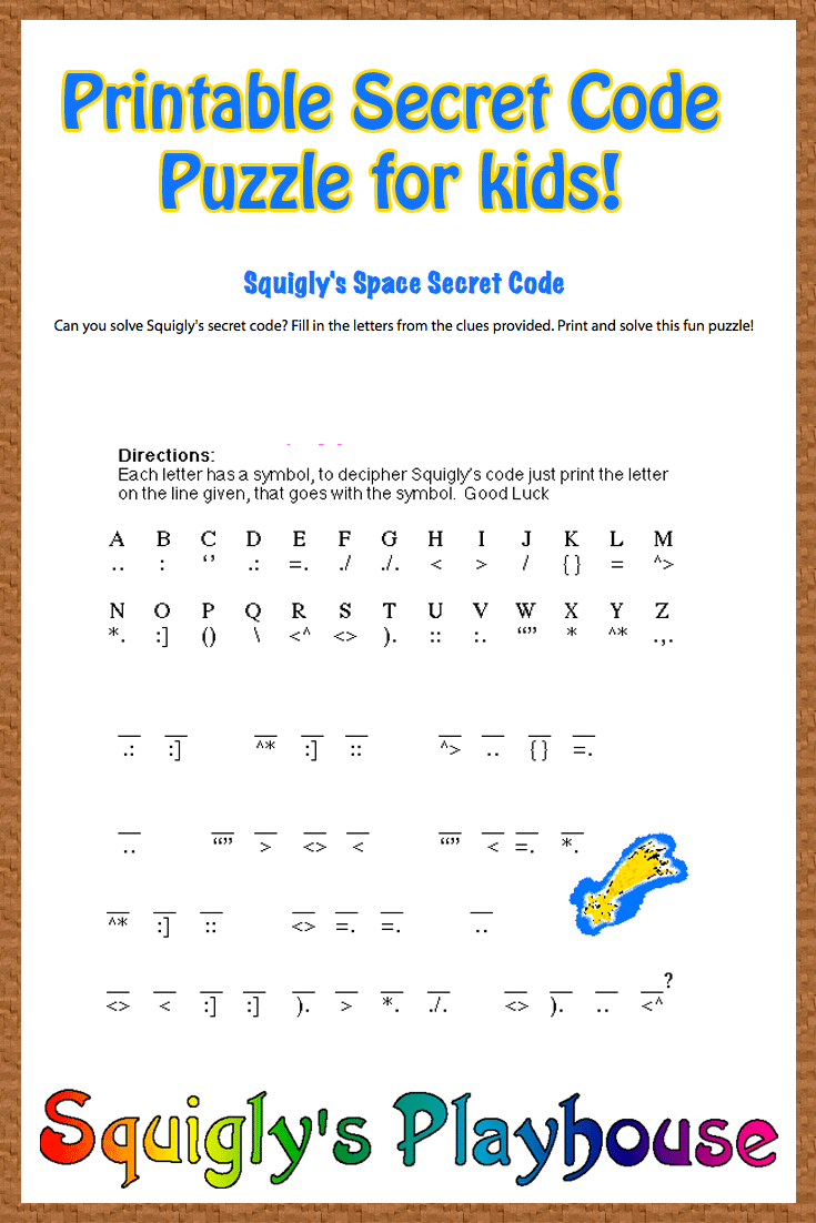 Free Printable Secret Code Word Puzzle For Kids. This Puzzle Has A - Printable Escape Room Free