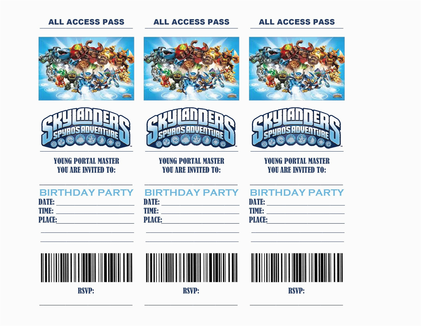 Free Printable Skylanders Birthday Invitations | Birthdaybuzz - Free Printable Skylander Invitations
