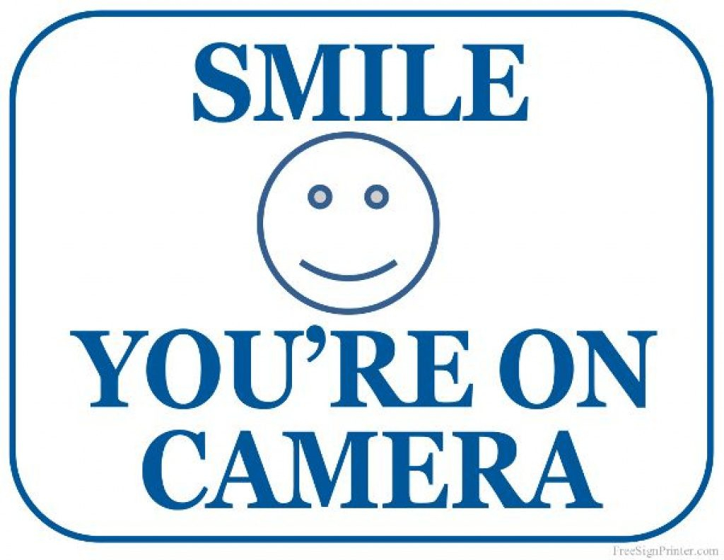 Free Printable Smile Your On Camera Sign | Free Printable - Free Printable Smile Your On Camera