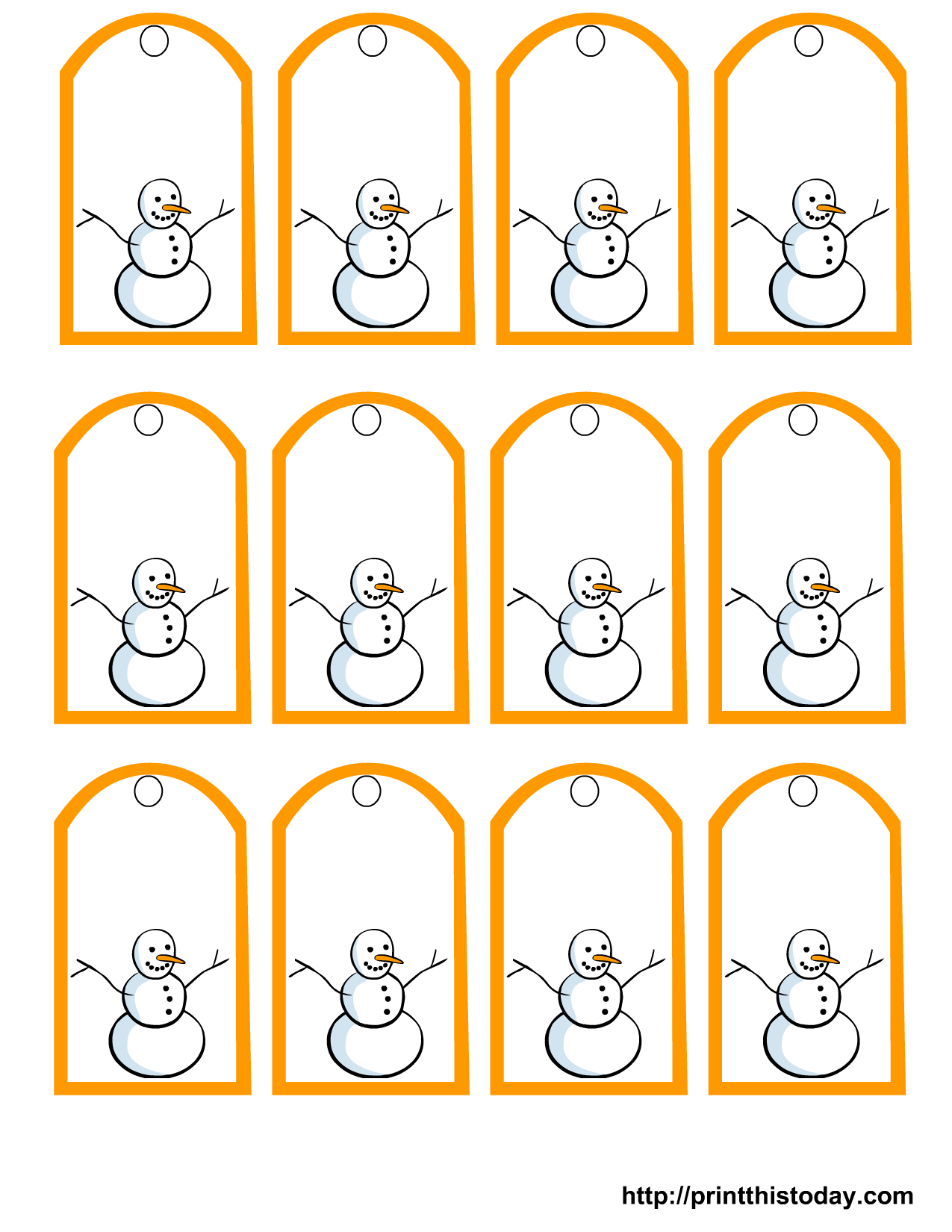 Free Printable Snowman Christmas Gift Tags - Free Printable Favor Tags