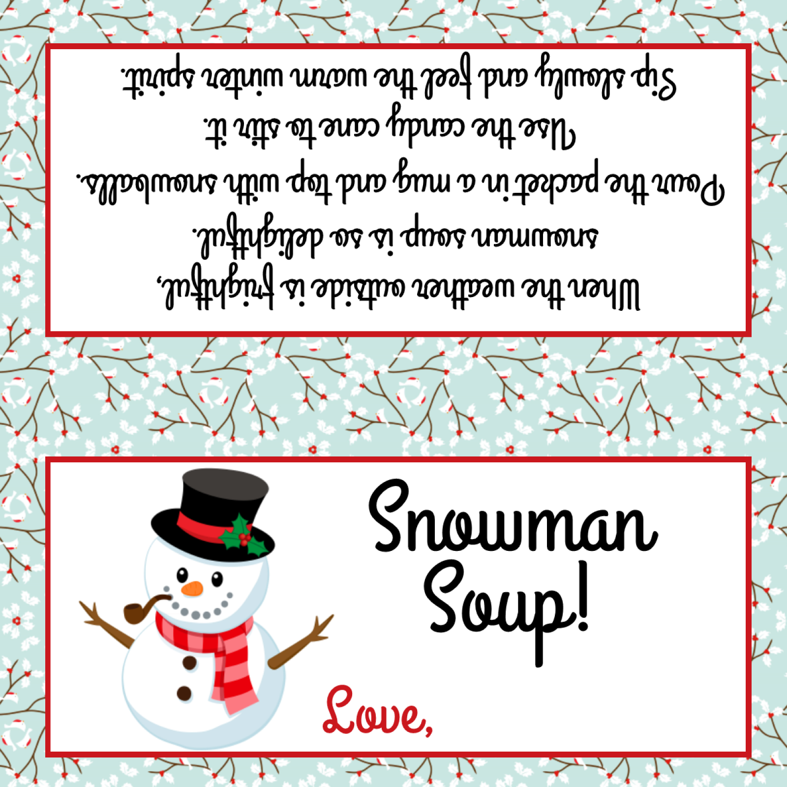 Free Printable Snowman Soup Bag Toppers - 15.12.kaartenstemp.nl • - Snowman Soup Free Printable