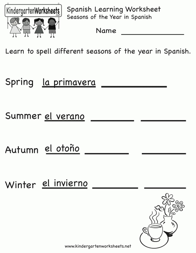 Free Printable Spanish Worksheets Ged Math Worksheets And Answers - Free Printable Spanish Worksheets