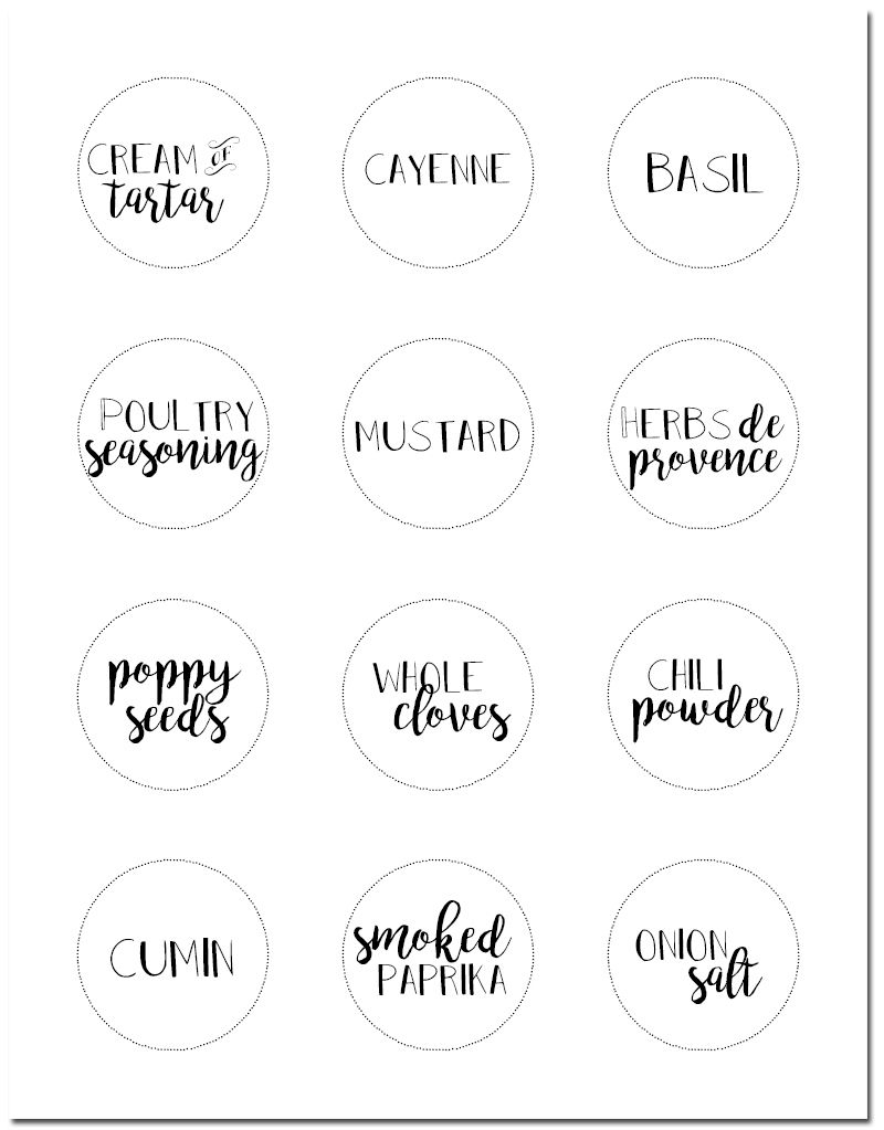 Free Printable Spice Jar Labels | Spice Lables | Pinterest | Spice - Free Printable Spice Labels