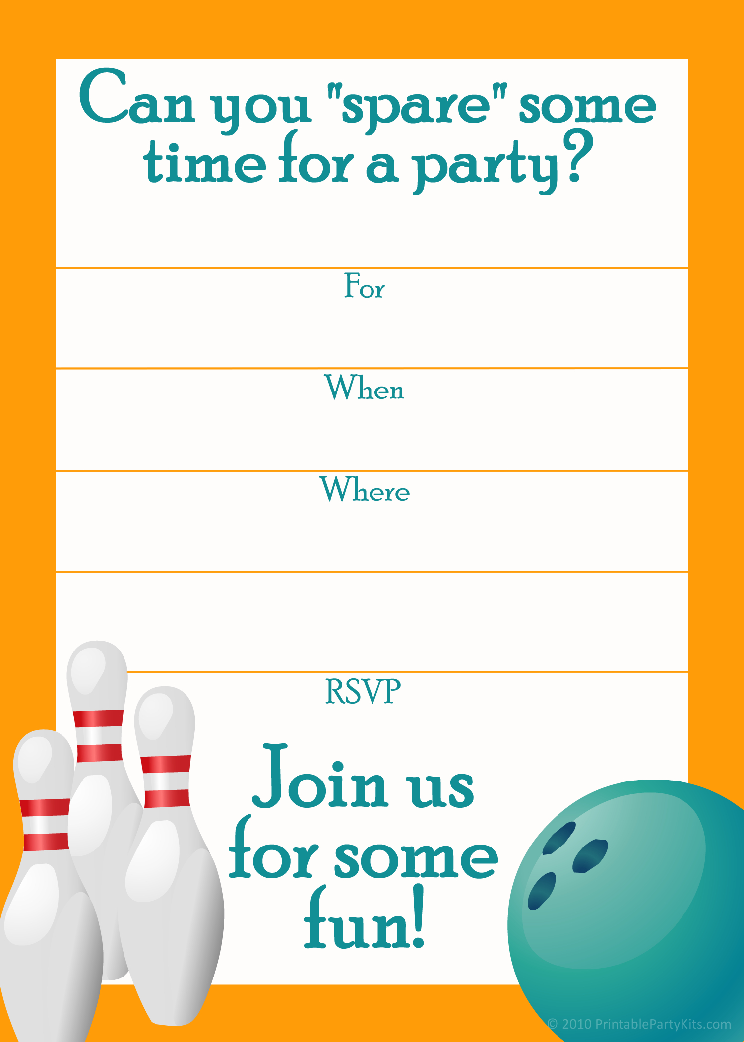 Free Printable Sports Birthday Party Invitations Templates | Party - Free Printable Bowling Invitation Templates