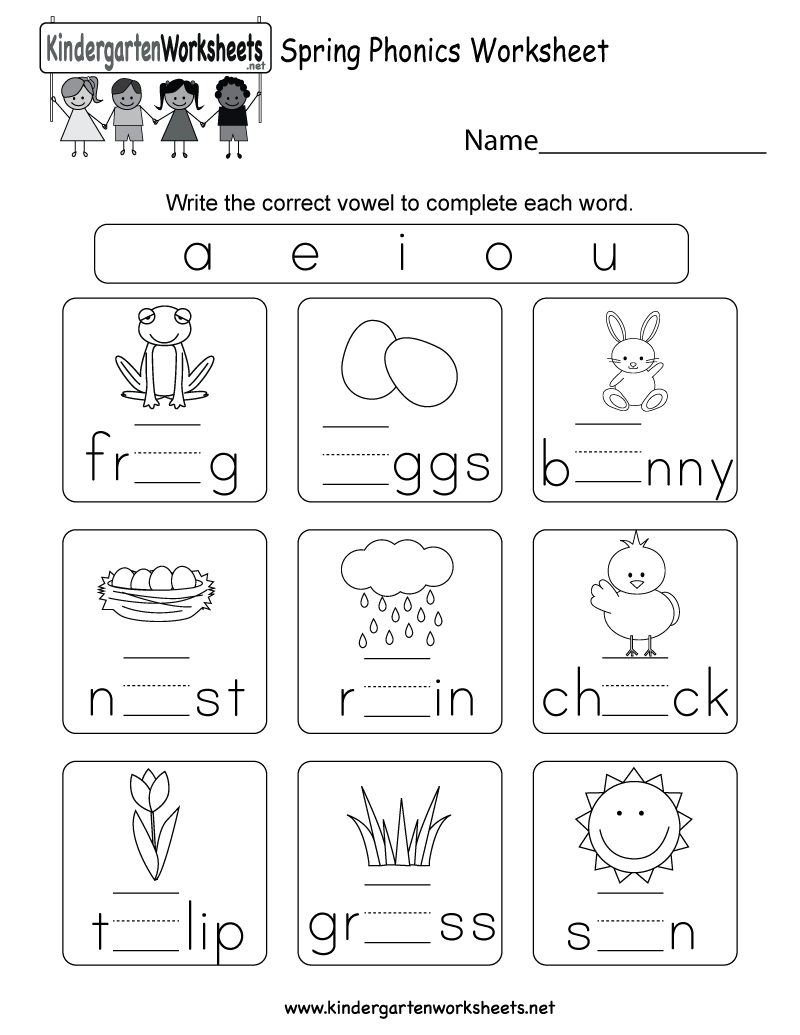 Free Printable Spring Phonics Worksheet For Kindergarten - Free Printable Phonics Worksheets