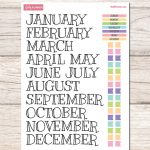 Free Printable Sticker Set For Your Planner Or Bullet Journal   Free Printable Months Of The Year Labels