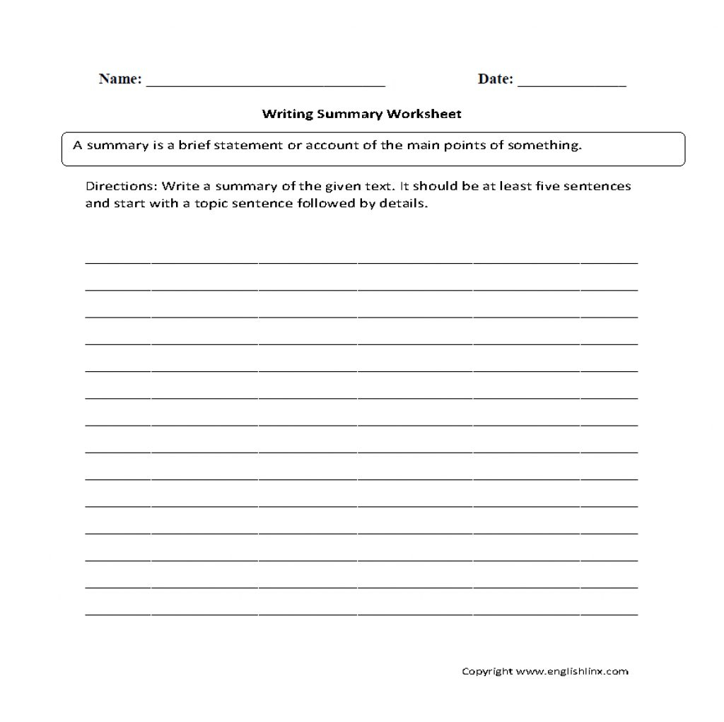 Free Printable Summarizing Worksheets 4Th Grade | Free Printable - Free Printable Summarizing Worksheets 4Th Grade