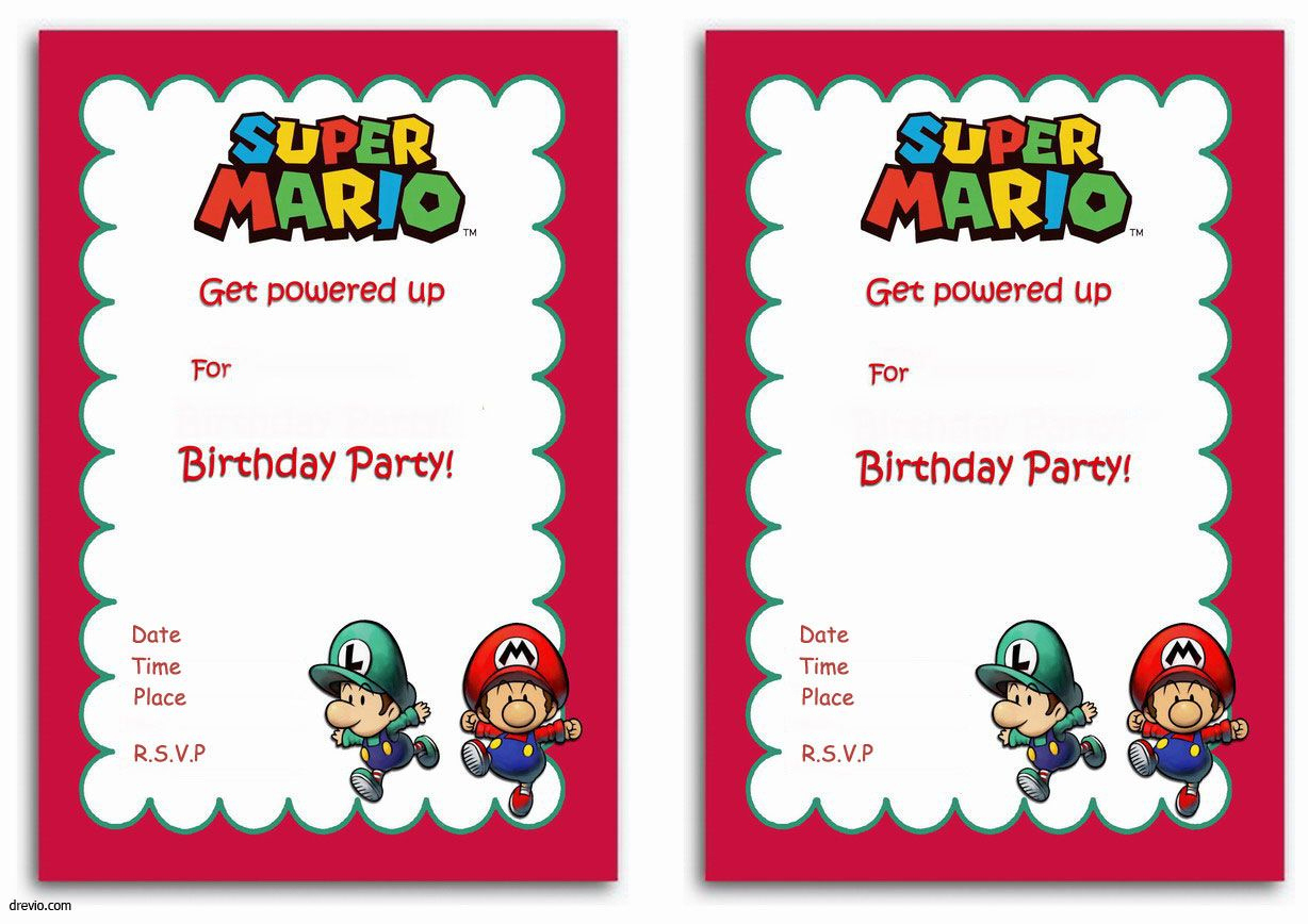 Free Printable Super Mario Bros Invitation | Free Printable - Free Printable Super Mario Bros Invitations