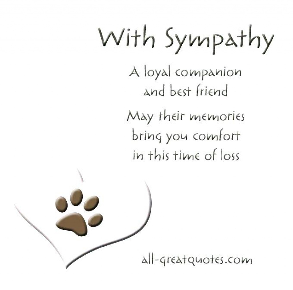 Free Printable Sympathy Cards – Davidbodner.co Within Free Printable - Free Printable Sympathy Cards For Dogs