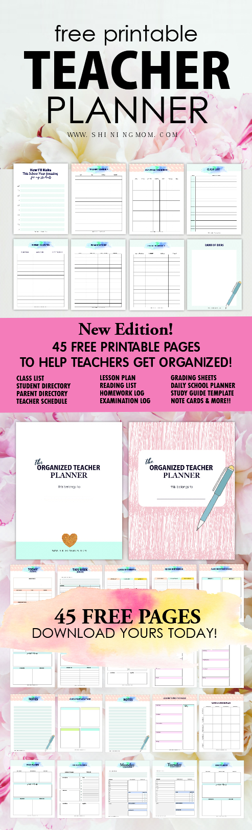 Free Printable Teacher Planner: 45+ School Organizing Templates! - Free Printable Teacher Planner Pages