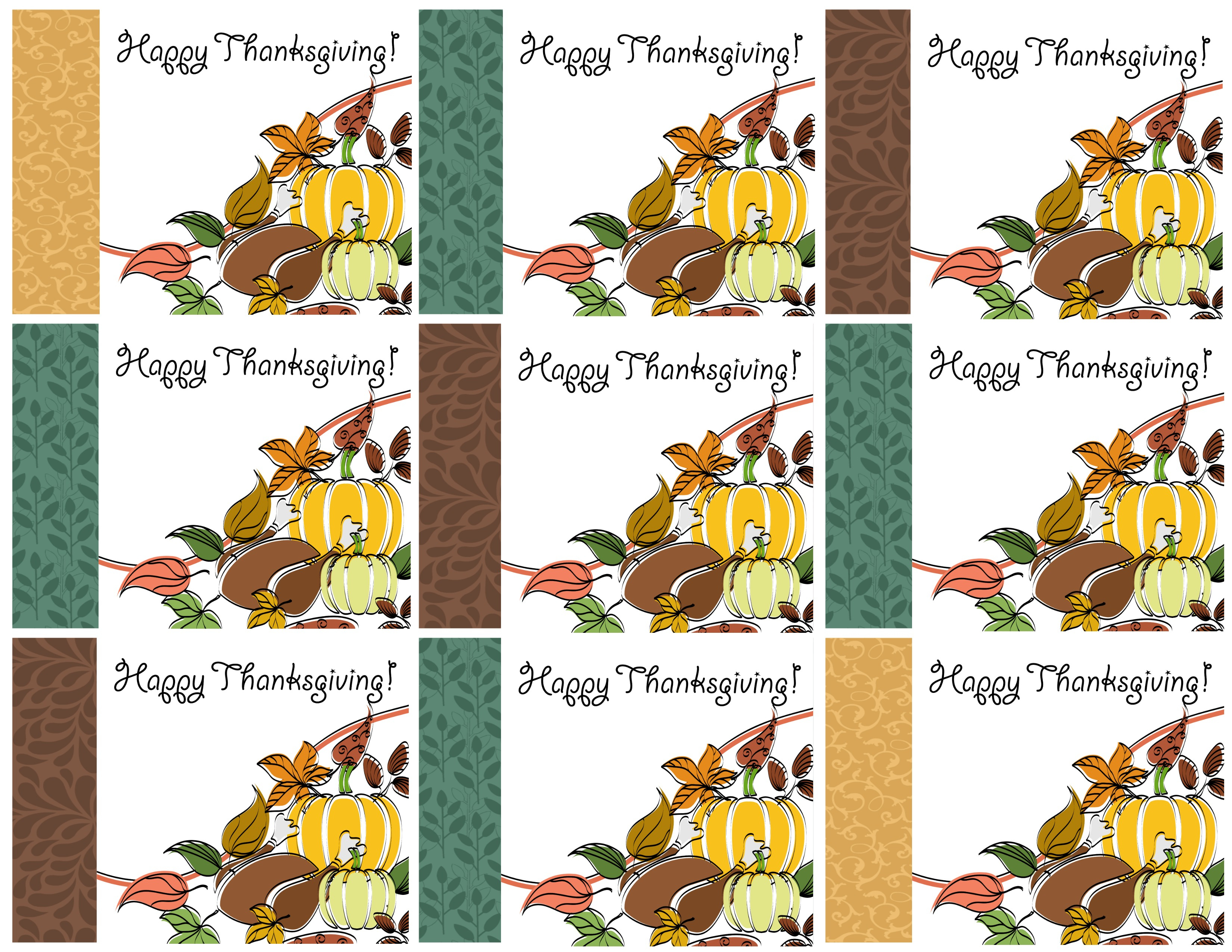 Free Printable Thanksgiving Place Cards -- Also Great For Cupcake - Free Printable Thanksgiving Treat Bag Toppers