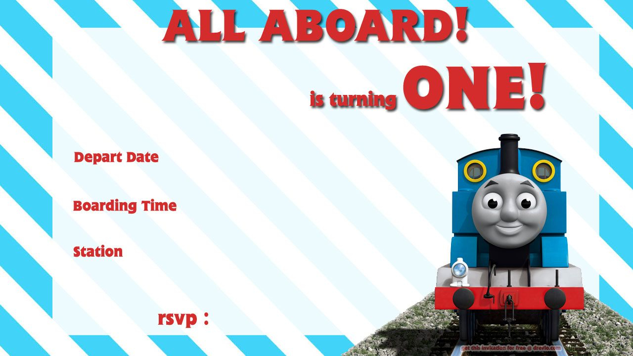 Free Printable Thomas The Train 1St Birthday Invitation | Alex Turns - Thomas Invitations Printable Free