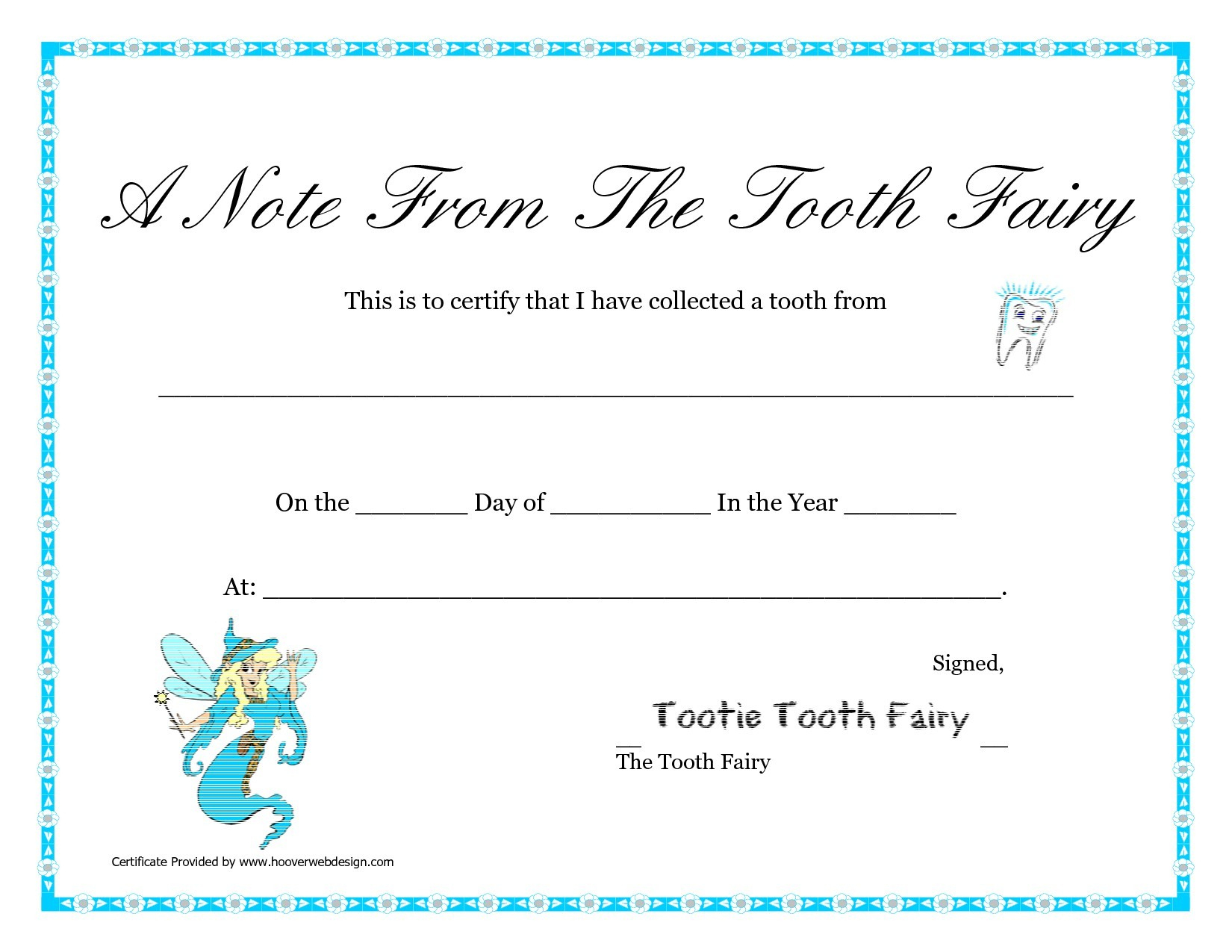 Free Printable Tooth Fairy Certificate Template Lovely Tooth - Free Printable Tooth Fairy Certificate