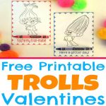 Free Printable Trolls Movie Valentine Coloring Cards   Simple Made   Free Printable Trolls