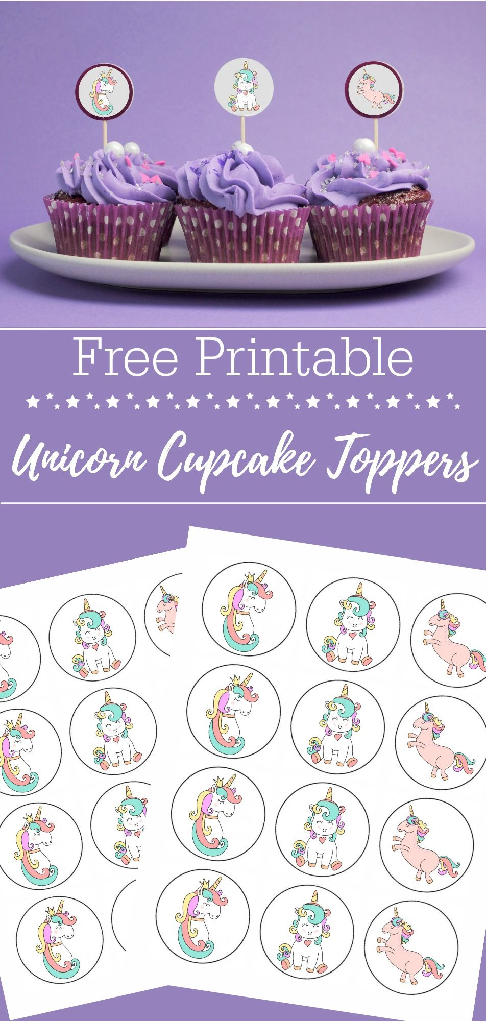 Free Printable Unicorn Cupcake Toppers | Unicorn Party, Free - Free Printable Cupcake Toppers