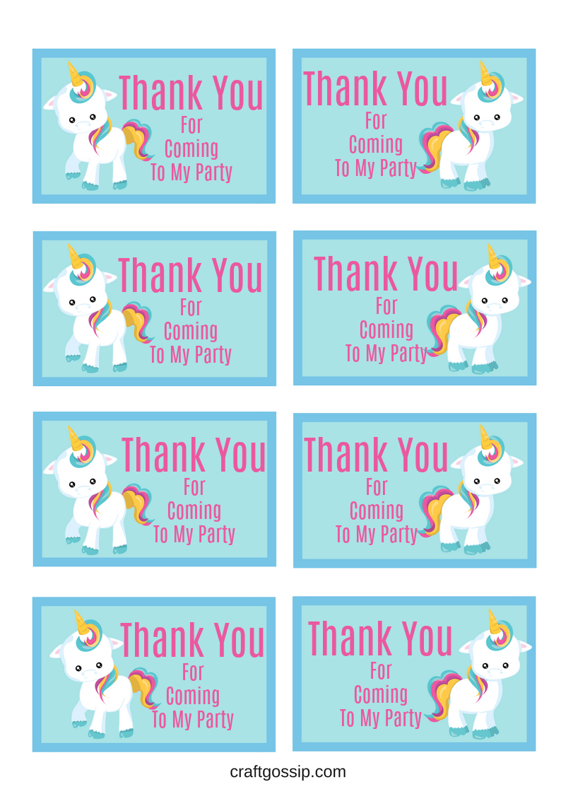 Free Printable Unicorn Party Gift Tag | Crafts | Unicorn Printables - Unicorn Name Free Printable