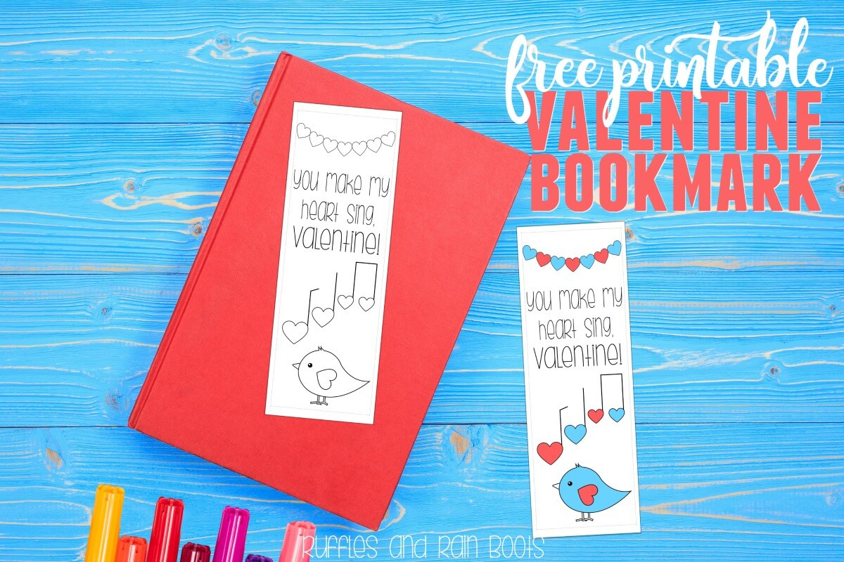 Free Printable Valentine Bookmark - Ruffles And Rain Boots - Free Printable Valentine Bookmarks