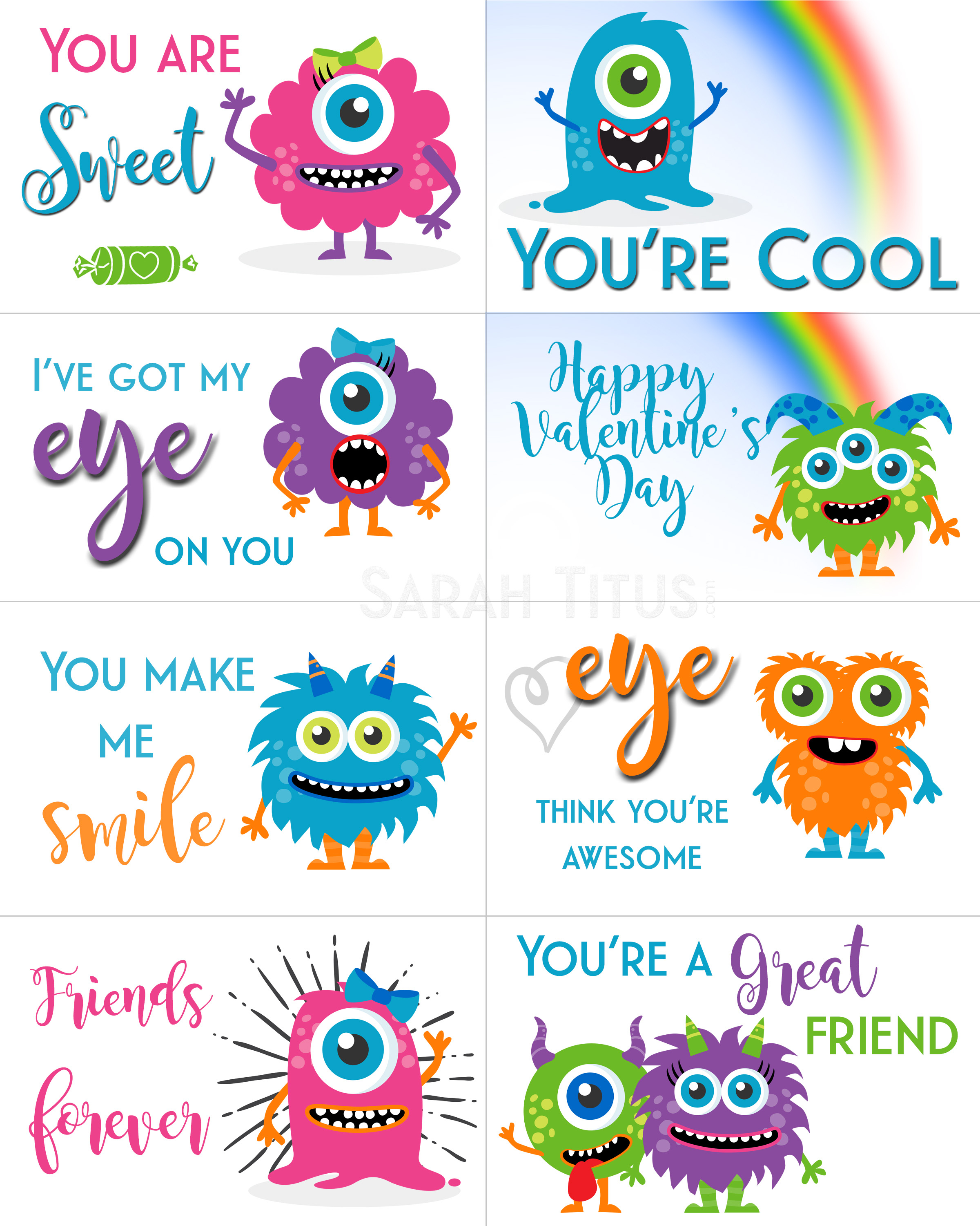 Free Printable Valentine Cards - Sarah Titus - Valentine Free Printable Cards