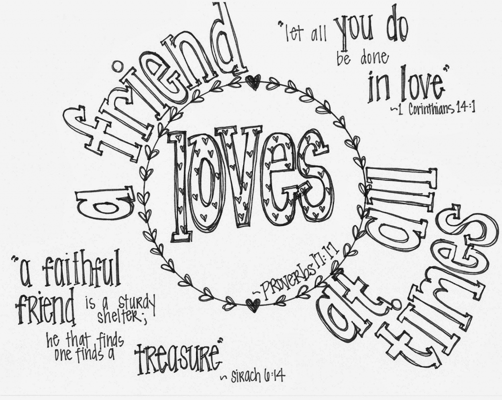 Free Printable Valentine&amp;#039;s Coloring Page With Bible Verses- &amp;quot;a - Free Printable Bff Coloring Pages