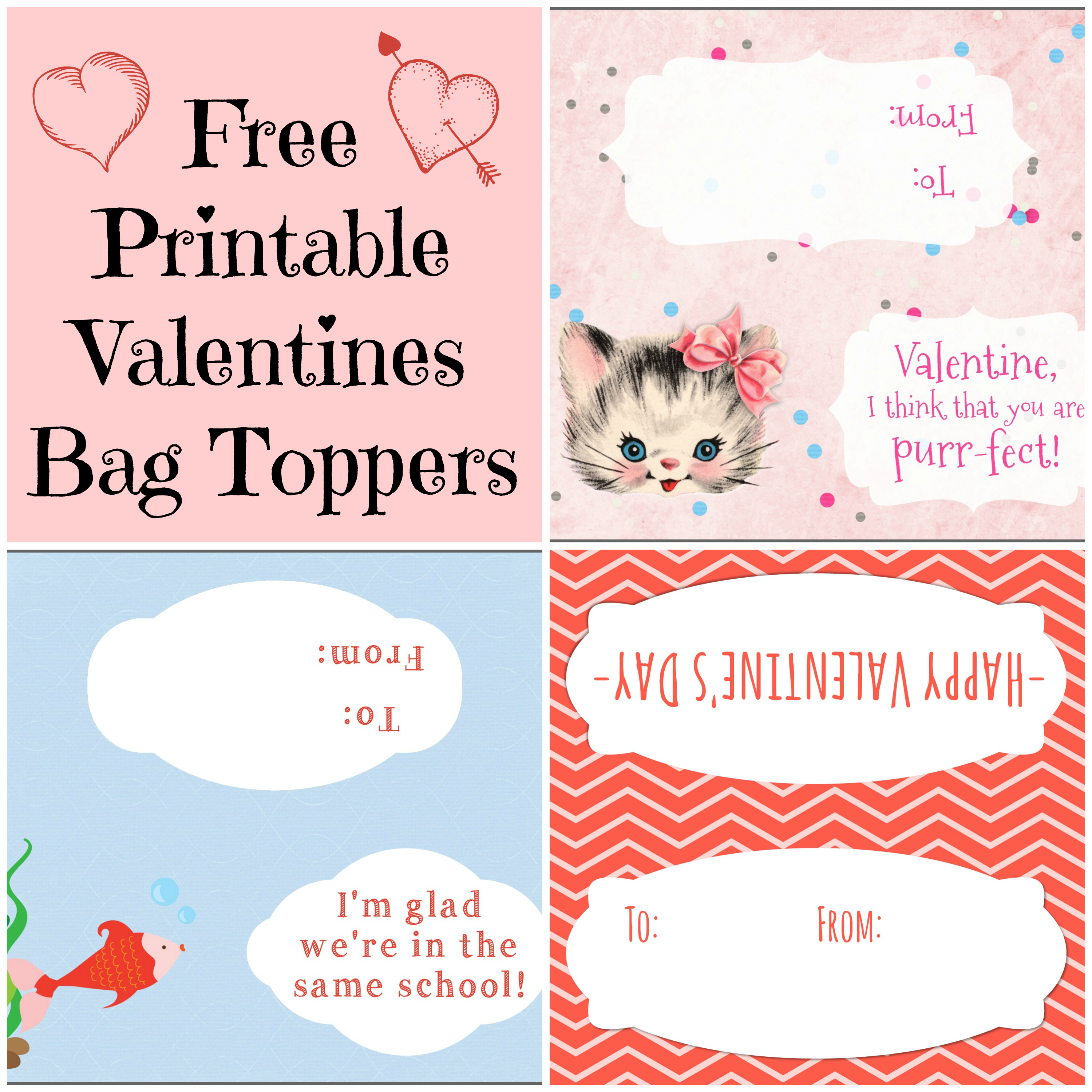 Free Printable Valentines Day Bag Toppers - Domestic Mommyhood - Free Printable Bag Toppers