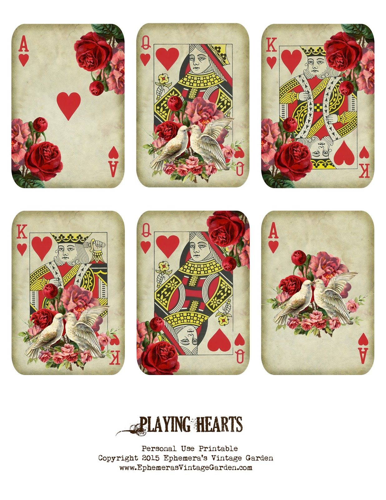 Free Printable - Valentine&amp;#039;s Day Playing Cards (Ephemera&amp;#039;s Vintage - Free Printable Deck Of Cards