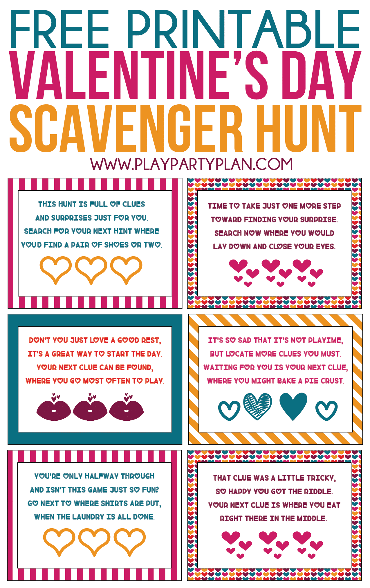 Free Printable Valentine&amp;#039;s Day Scavenger Hunt Kids &amp;amp; Adults Will Love - Free Printable Treasure Hunt Games