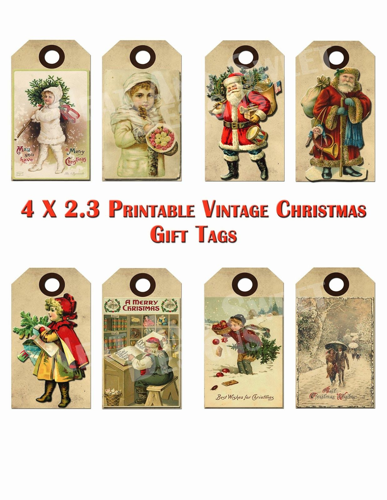 Free Printable Vintage Christmas Tags - Google Search | Craft Ideas - Free Printable Vintage Christmas Tags For Gifts
