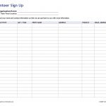 Free Printable Volunteer Sign Up Sheet (Pdf) From Vertex42   Free Printable Sign In Sheet