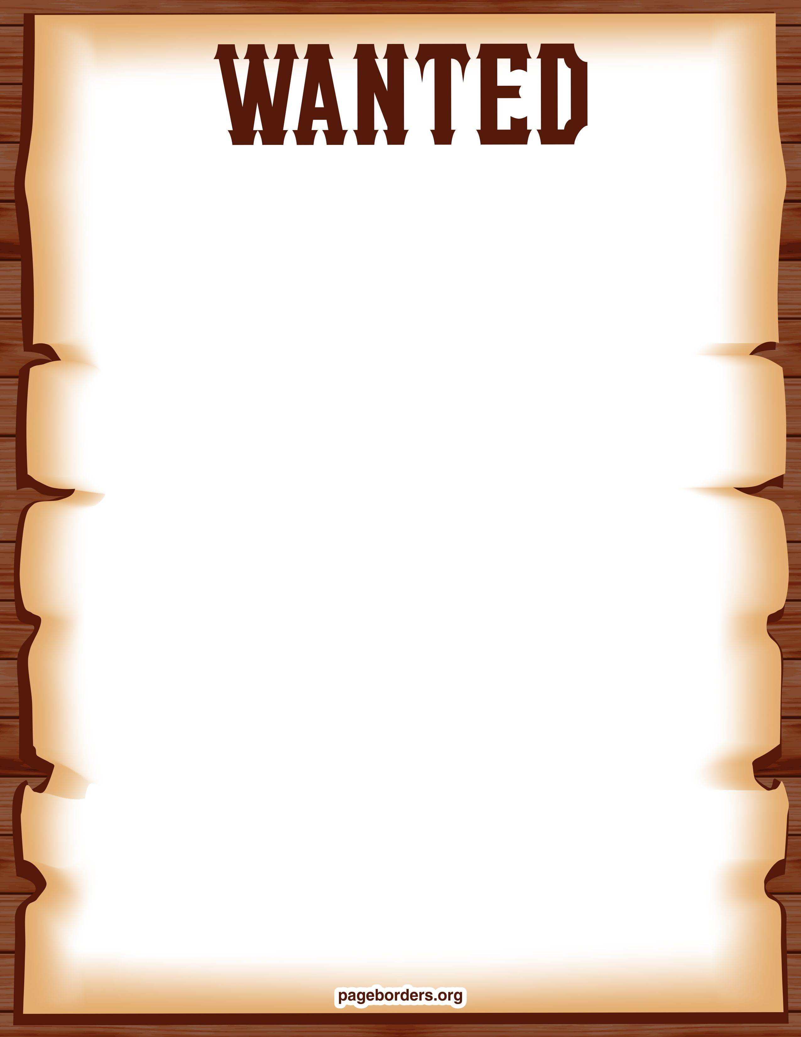 Free Printable Wanted Poster Border. | Birthday Theme - Cowboys - Wanted Poster Printable Free