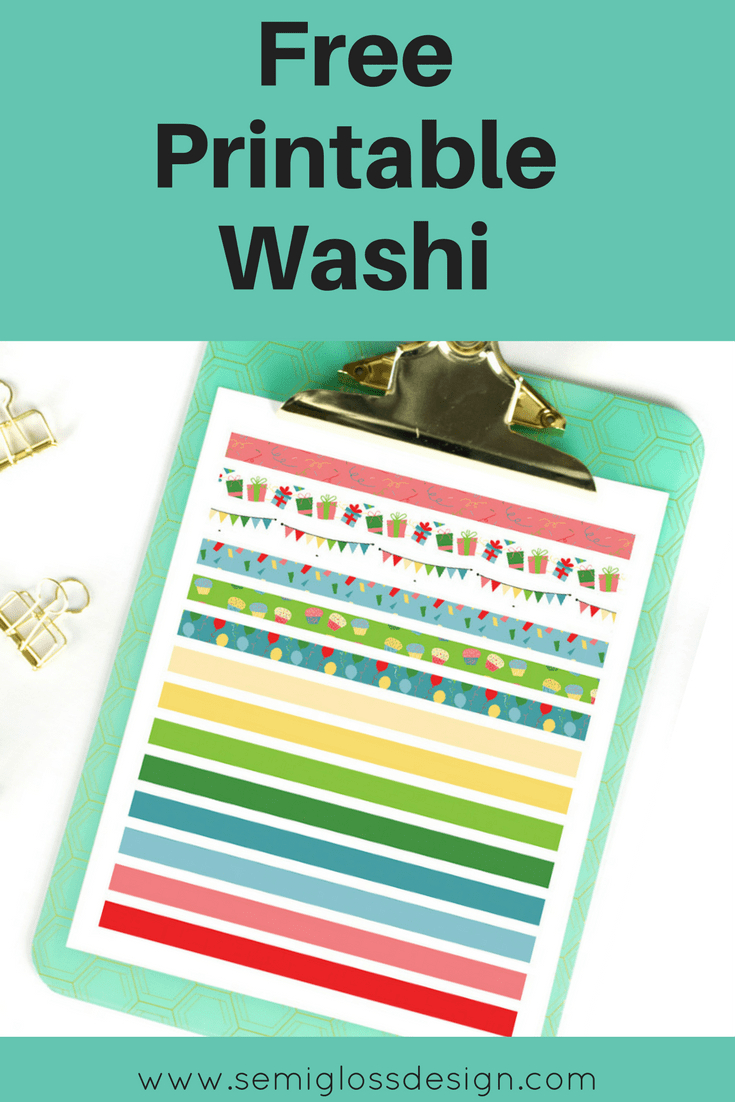 Free Printable Washi Tape For August - Semigloss Design - Free Printable Washi Tape