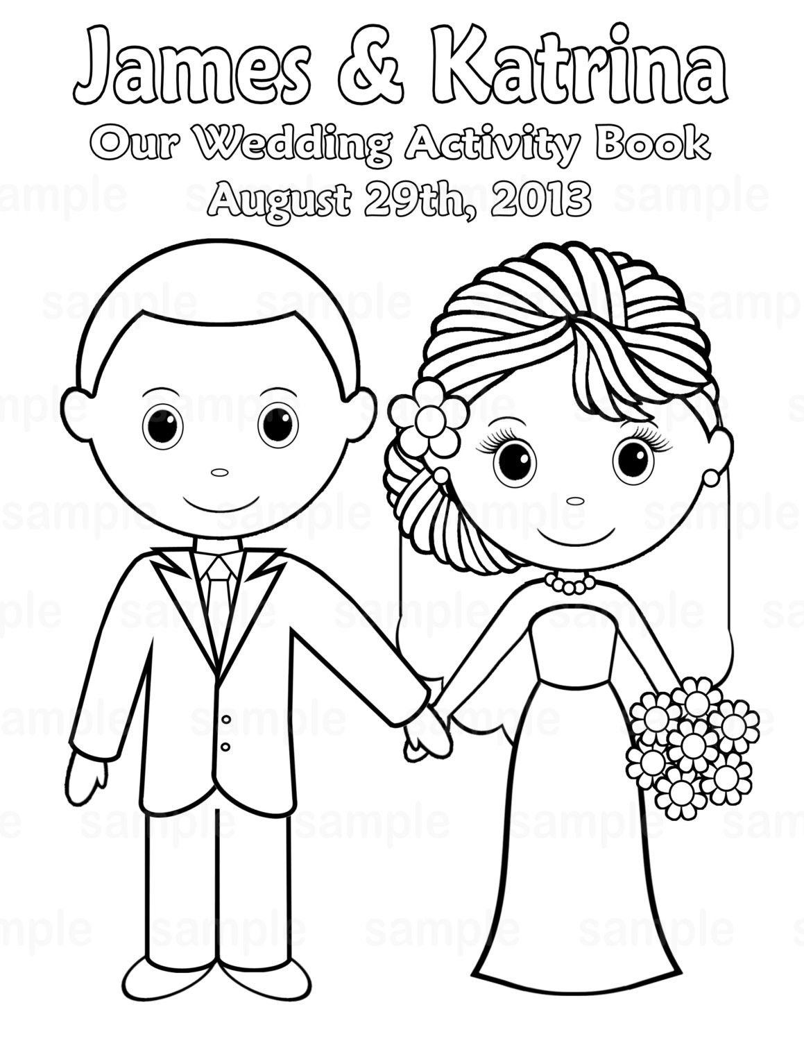 Free Printable Wedding Coloring Pages | Free Printable Wedding - Free Printable Personalized Wedding Coloring Book