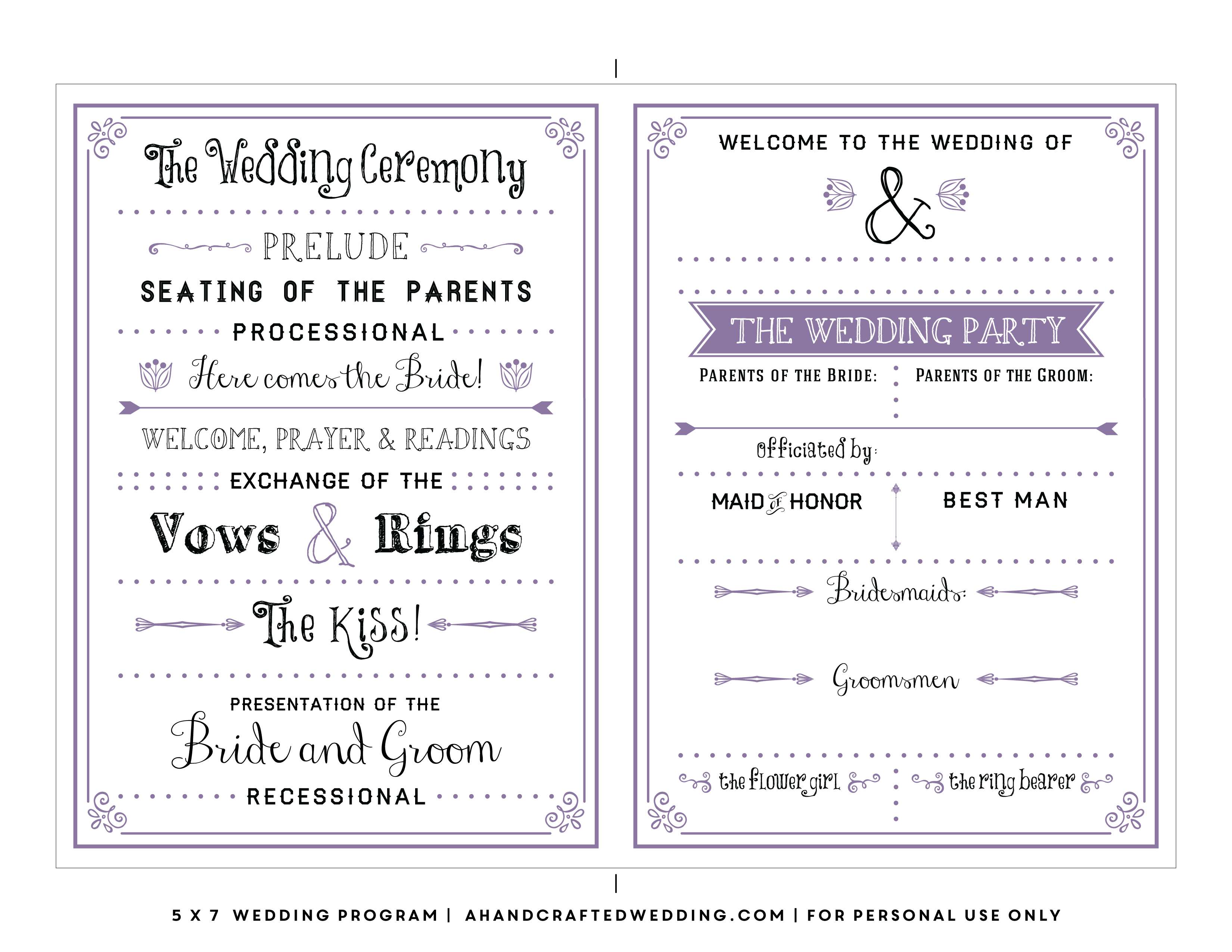 Free Printable Wedding Program Templates Best Template Examples With - Free Printable Wedding Programs