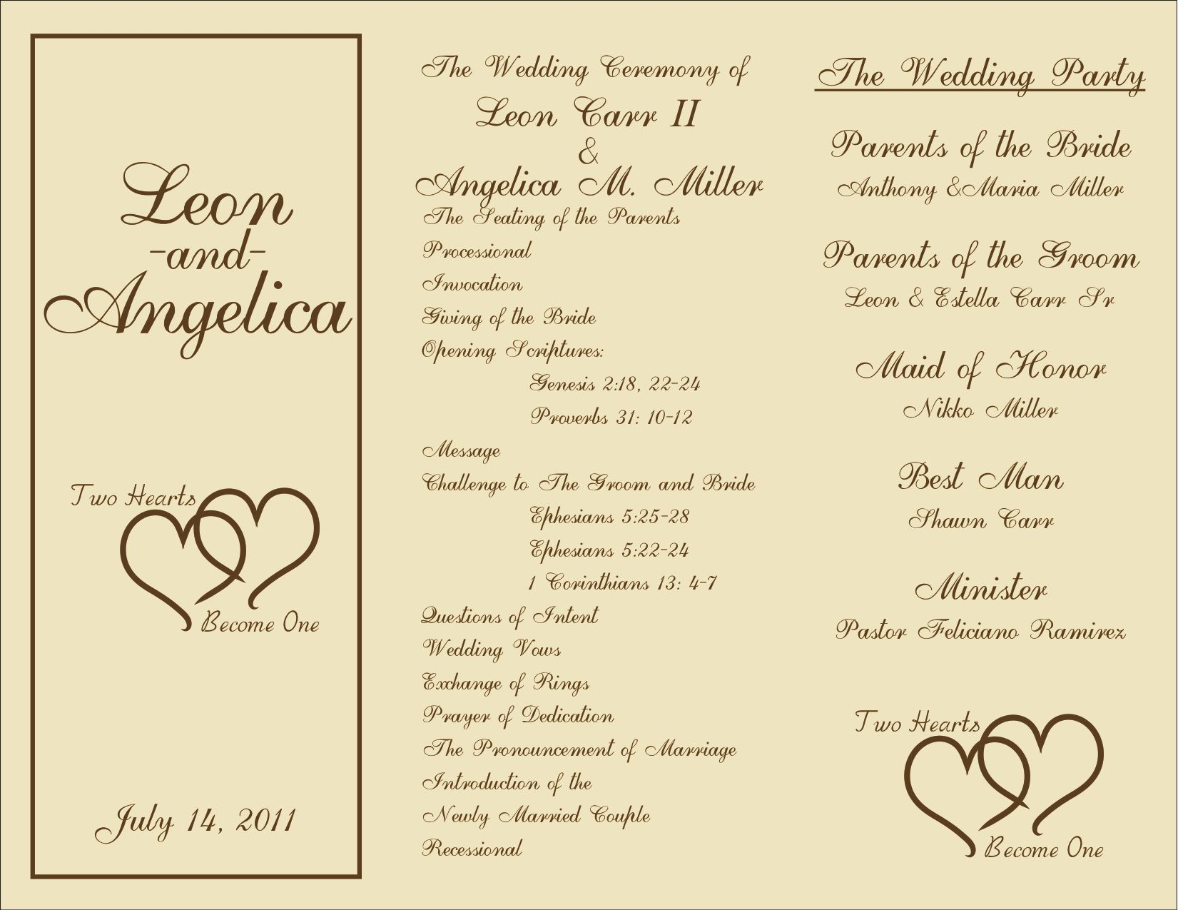 Free Printable Wedding Programs Templates | : Sample Wedding - Free Printable Wedding Program Templates