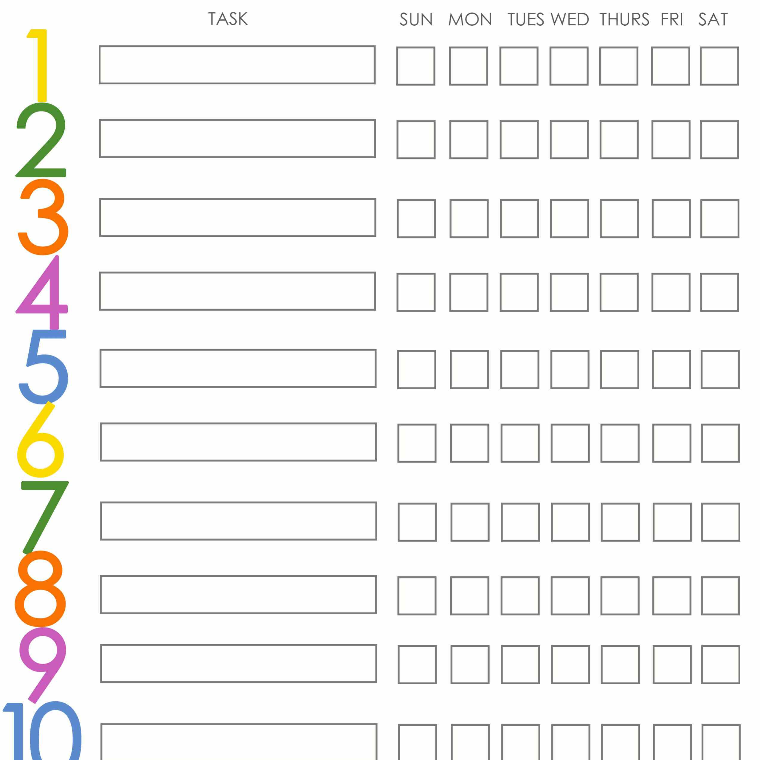 Free Printable Weekly Chore Charts - Free Printable Job Charts For Preschoolers