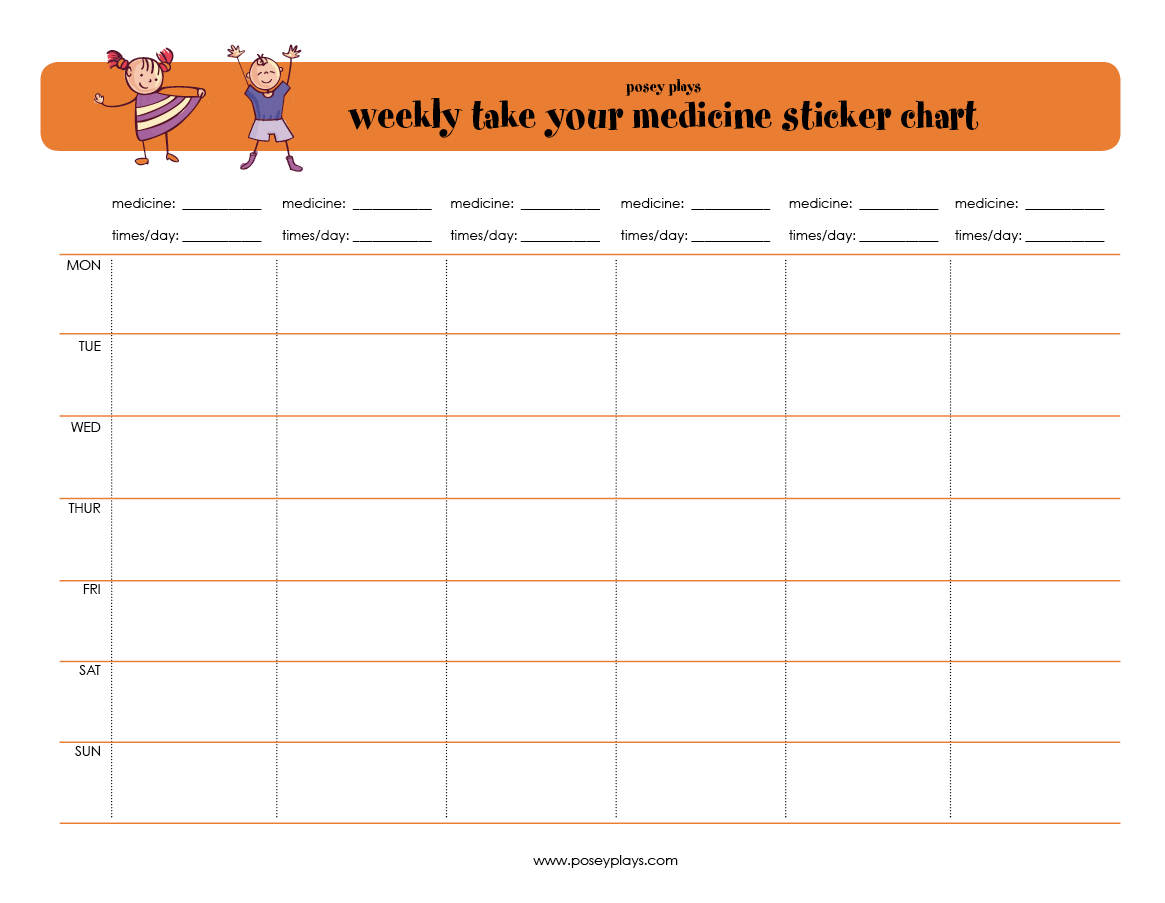 Free Printable Weekly Medicine Sticker Chart | My Loves | Pinterest - Medication Chart Printable Free