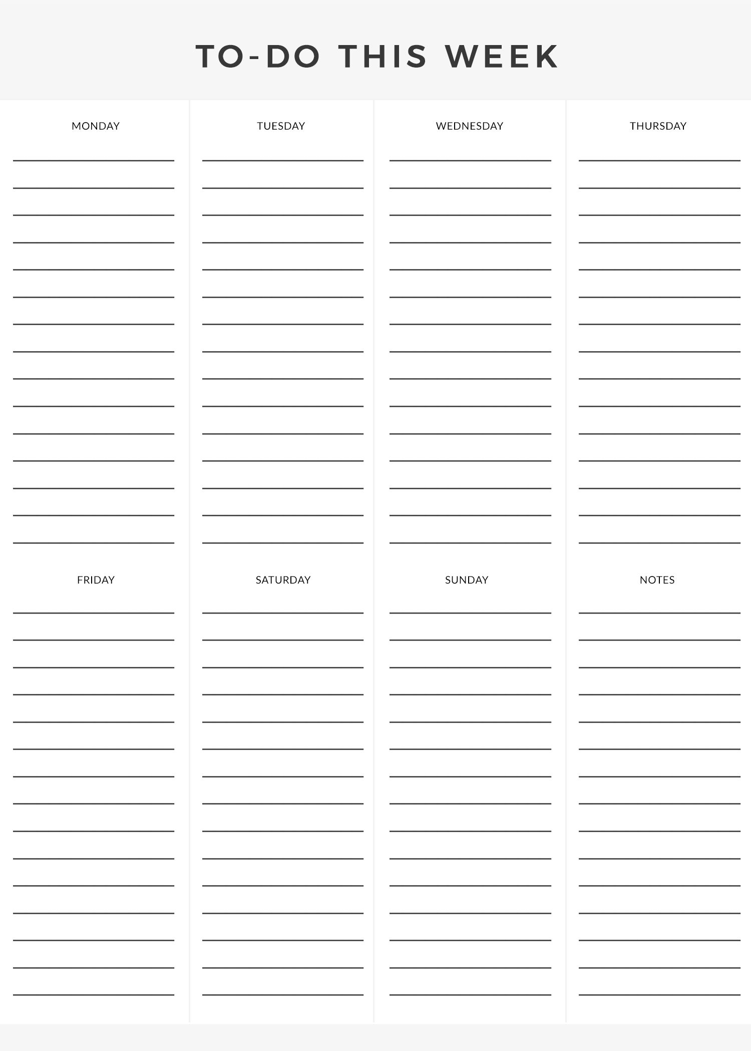 Free Printable Weekly To-Do List | Home / Workspace | Pinterest - Weekly To Do List Free Printable