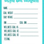 Free Printable Weight Loss Goal Worksheet   Free Printable Fitness Worksheets