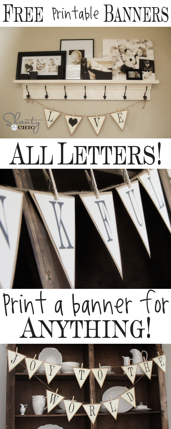 Free Printable Whole Alphabet Banner - Shanty 2 Chic - Free Printable Wedding Banner Letters