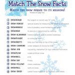 Free Printable Winter Game Match The Snow Facts Download | Fun Party   Free Printable Trivia Questions For Seniors