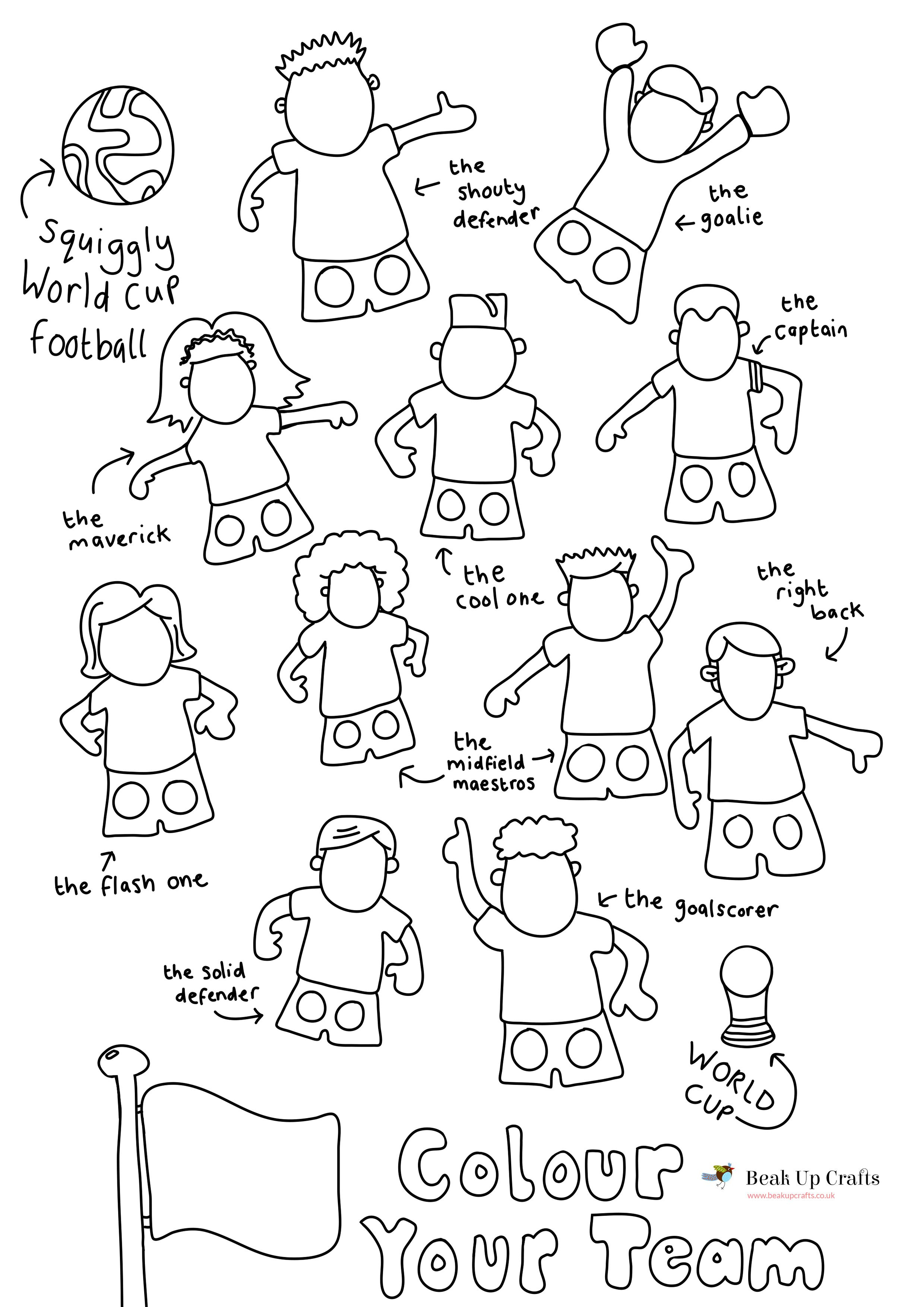 Free Printable - World Cup Football/soccer Player Paper Finger - Free Printable Finger Puppet Templates