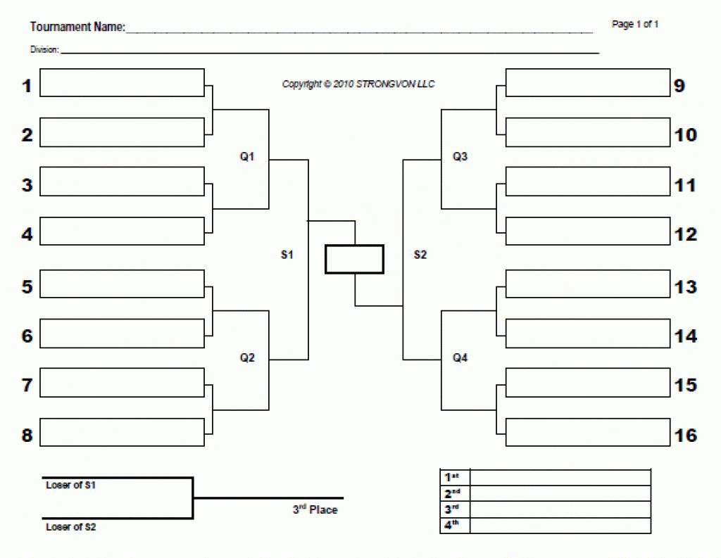 Free Printable Wrestling Brackets | Free Printable - Free Printable Wrestling Brackets