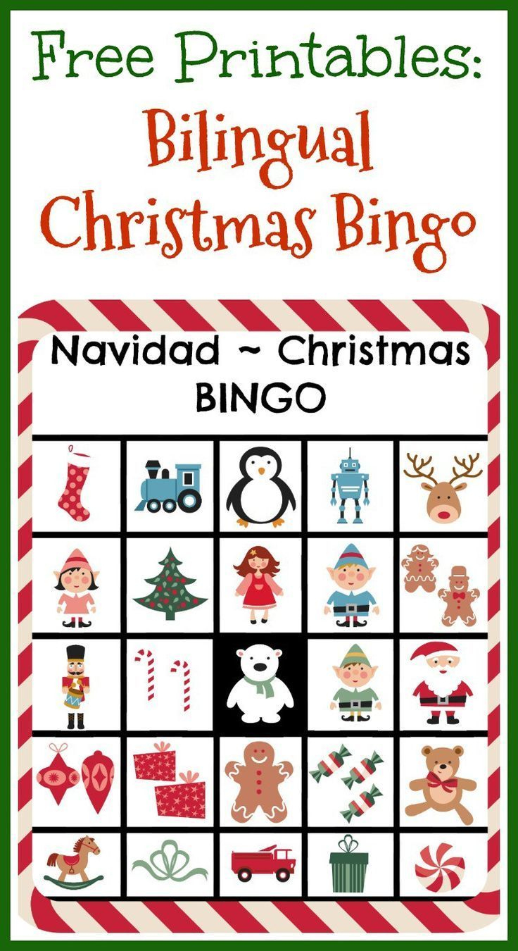 Free Printables: Bilingual Christmas Bingo | Room Mom | Learning - Free Printable Spanish Bingo Cards